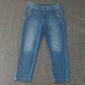 White House Black Market High-rise Slim Ankle Horsebit Jeans Size 10